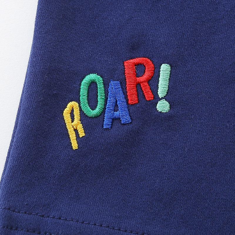 Jungen Sommer 2025 Cartoon Dinosaurier Bestickte Sporthose