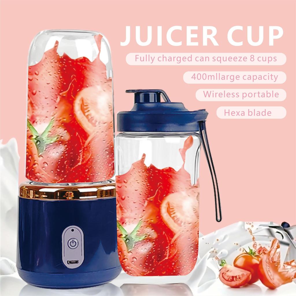 Juice Extractor , Optional Dual Cup Portable Rechargeable Small Sport Juice Cup, Student Home Multifunctional Juice Extractor