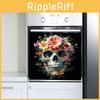 Skull Smiling Halloween Covered In Flowers Glass Home Decoration Wall Stickers