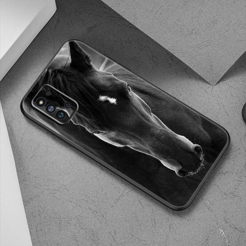 Pouzdro na telefon Horses Running Samsung Galaxy A12 A02S A22 A32 A52 A72 A71 A51 A41 A31 A21 A11 A50 A70 A10S A20S Černý měkký kryt