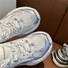 Buty sportowe letnie srebrne grube dno buty pops damskie buty zwiększające wzrost oddychająca siateczka cienkie modele wygodne klasyczne codzienne trampki