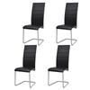 Day and Night - Day and Night Cantilever Dining Chairs 4 Units Black Synthetic Leather