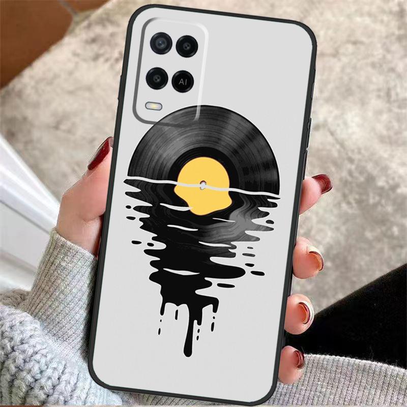 Vinyl Record Retro Case For Oppo A40 A16 A76 A96 A60 A98 A58 A78 A18 A38 A80 A77 A57 A17 A74 A54 A94 A15 A5 Pro
