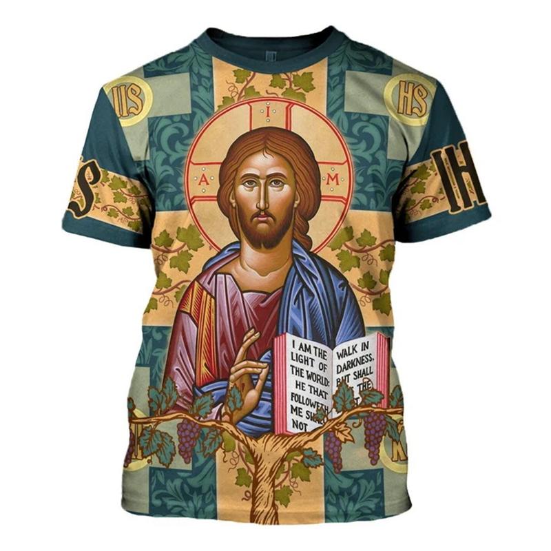T-shirt Cristiana Gesù Uomo Donna Stampa 3D Grafica Ortodossa Manica Corta Nuova Retro Abbigliamento Unisex Dropshipping