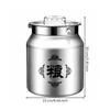 Sealed Food Container with Measuring Cup dampnessResistant ClampLid Stainless Steel Storage Jar