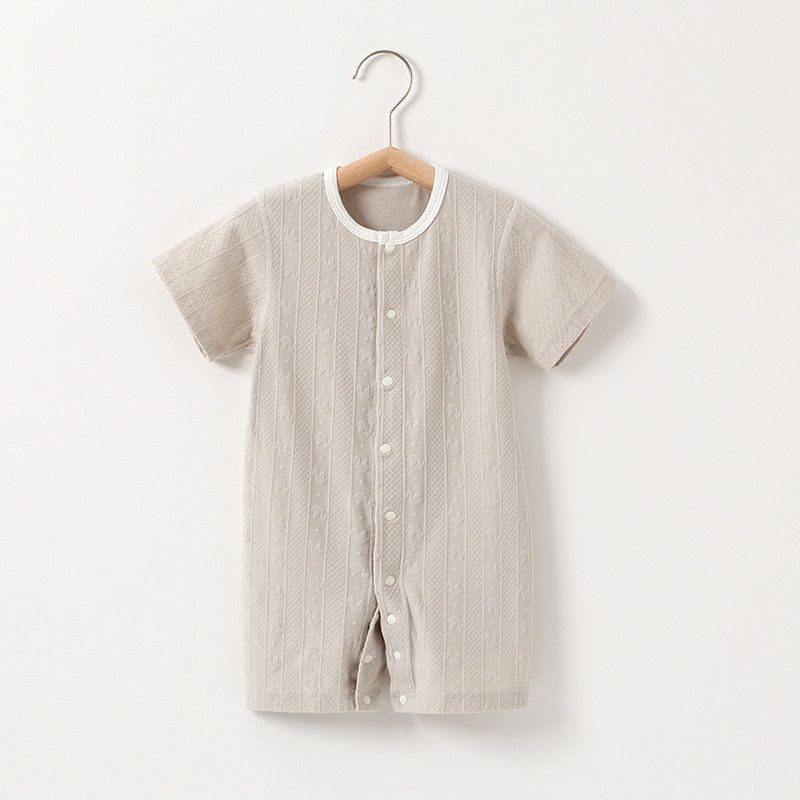 Newborn Baby One-Piece Romper Summer Thin Cotton Jumpsuit Unisex Soft Short-Sleeve Breathable Clothing