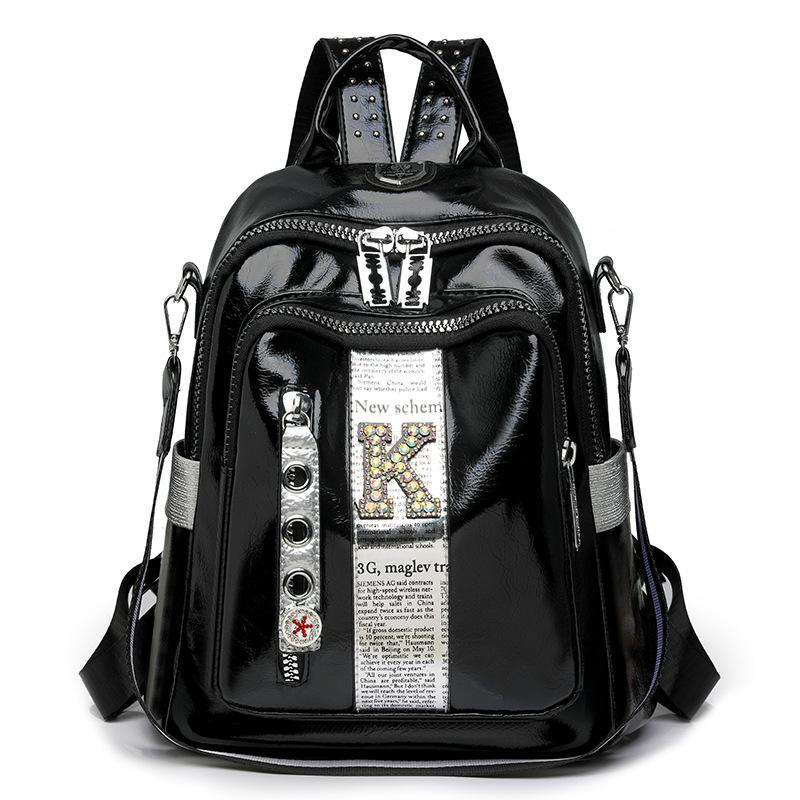 Rucksack Damen Heißer Diamant Pailletten Mode Punk Hohes Gefühl Große Kapazität Reise Persönlichkeit Tasche Baigou Rucksack