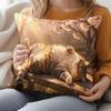 1pc Cherry Blossom Cat Pillowcase Suitable for Sofa & Bed - Double-Sided Sleeping Kitten Cushion Cover with Zipper Closure, Machine Washable Pet-Theme