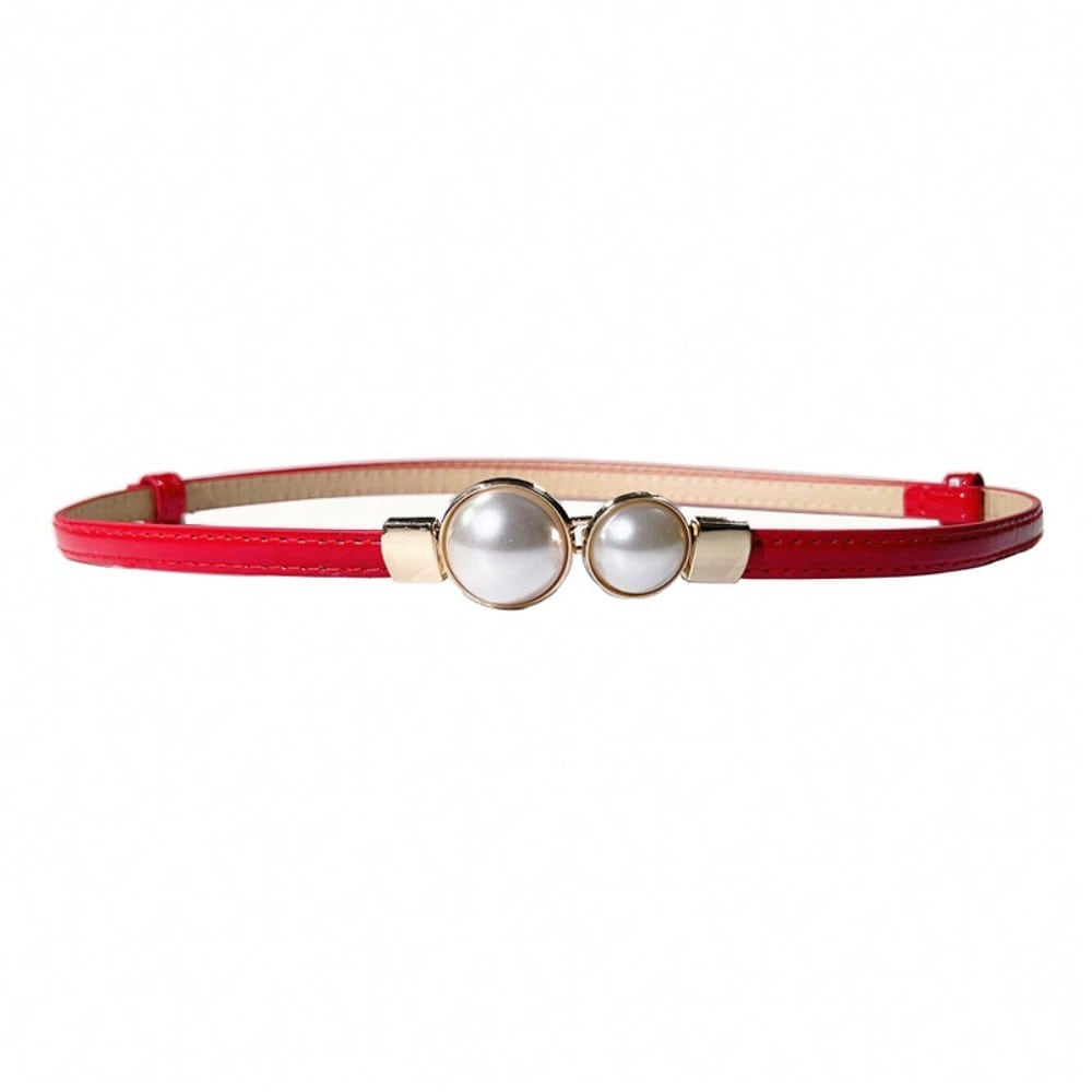 Premium Belt Women's Fine Decorative Skirt Versatile Pearl Buckle Women's Suit Small Belt