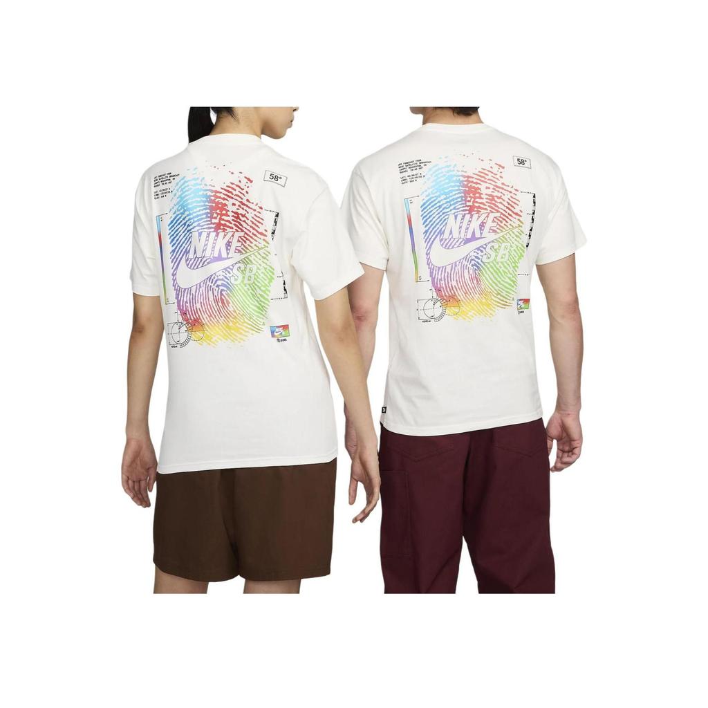 Nike T-shirt Unisex z Okrągłym Dekoltem i Nadrukiem Logo Biały FV3502-133