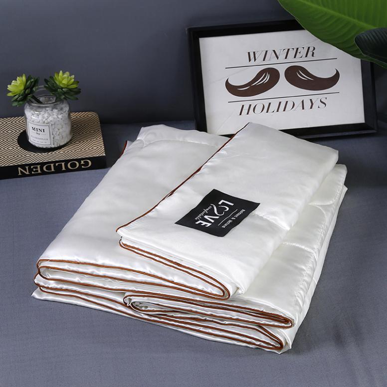 Satin Silk Cooling Blanket Summer Ice Silky Cooling Polyester Fibre Home Healthy Sleep Thin Quilt Smooth Blankets