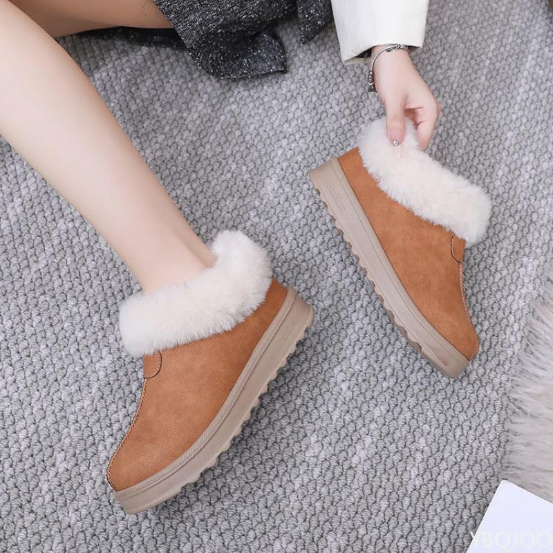 Women's Winter Thick Soled Cotton Shoes with Plush and Thick Outer Layer Are Warm Comfortable When Wearing Snow Boots Sneakers