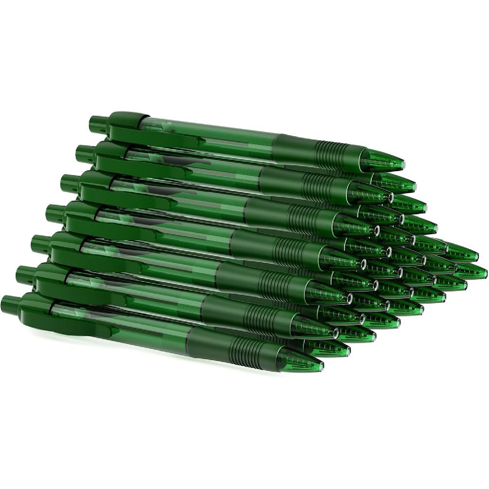 Deegtran Pens Bulk, 30 Pack No Bleed Black Ink Click Pens with Soft Grip, Wholesale Retractable Ballpoint Pens for Office School, Medium Point Smooth