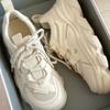 Foam dad shoes women's 2025 autumn new breathable thick-soled heightening mesh shoes lightweight casual leather little white shoes