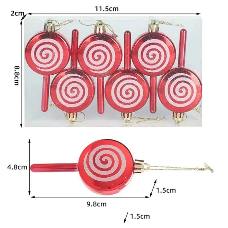 1box 11cm Christmas Candy Ornaments Christmas Glitter Hanging Candy Xmas Tree Hanging Home Decor 2026 New Year Gift Navidad