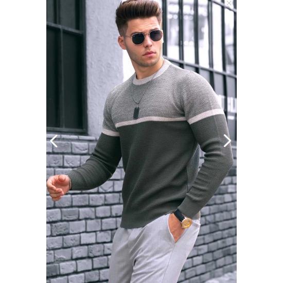 

Чоловічий светр кольору хакі 4734 s