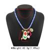 Cord Multi Enamel Pendant Necklace Women Boho Ethnic Statement Collar Jewelry Accessory