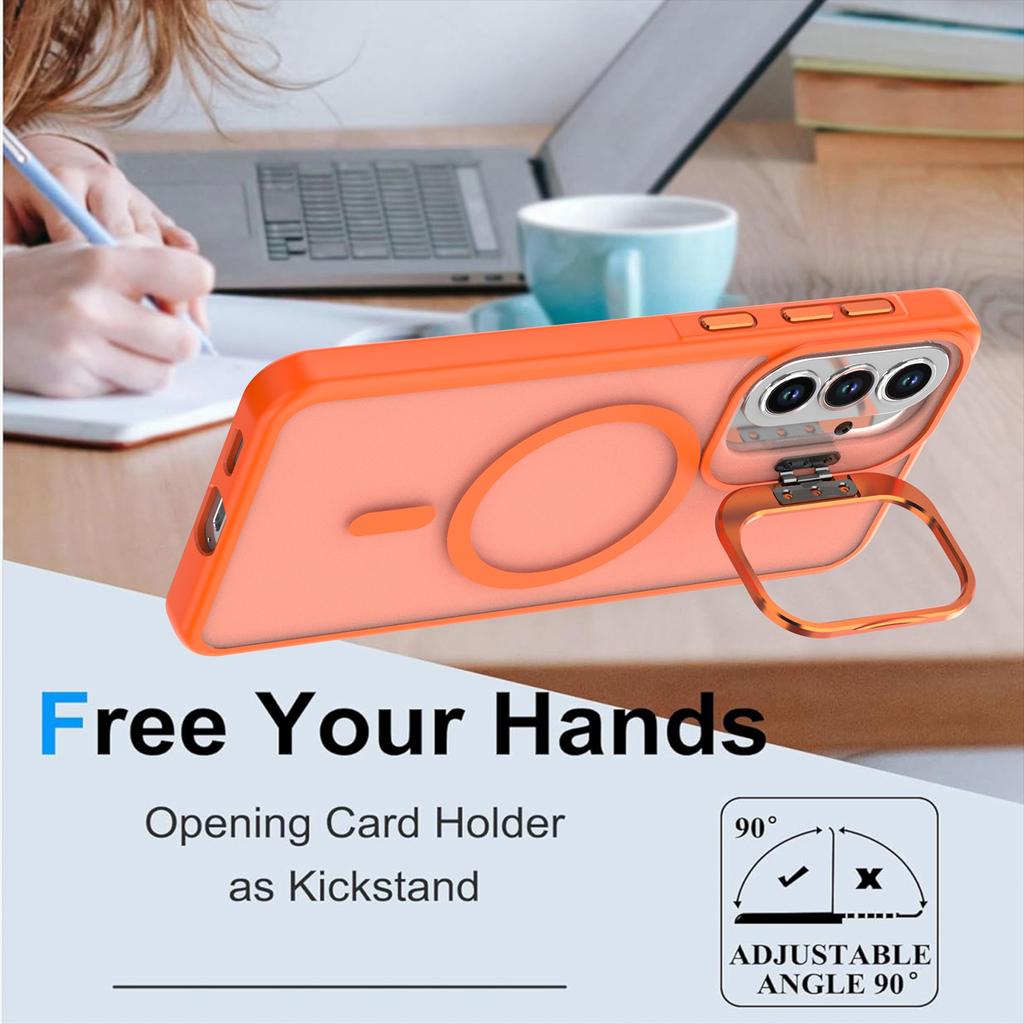For Samsung Galaxy S26+ Magnetic Case Foldable Kickstand Matte PC + TPU Phone Cover
