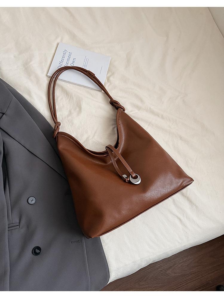 Simple and large-capacity retro high-end tote bag women's 2025 new Korean light luxury fashion versatile shoulder bag