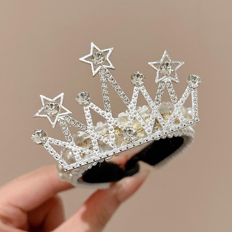 Krone Kopfschmuck Pferdeschwanzhalter für kleine Mädchen – Geburtstags- und festliches Haaraccessoire