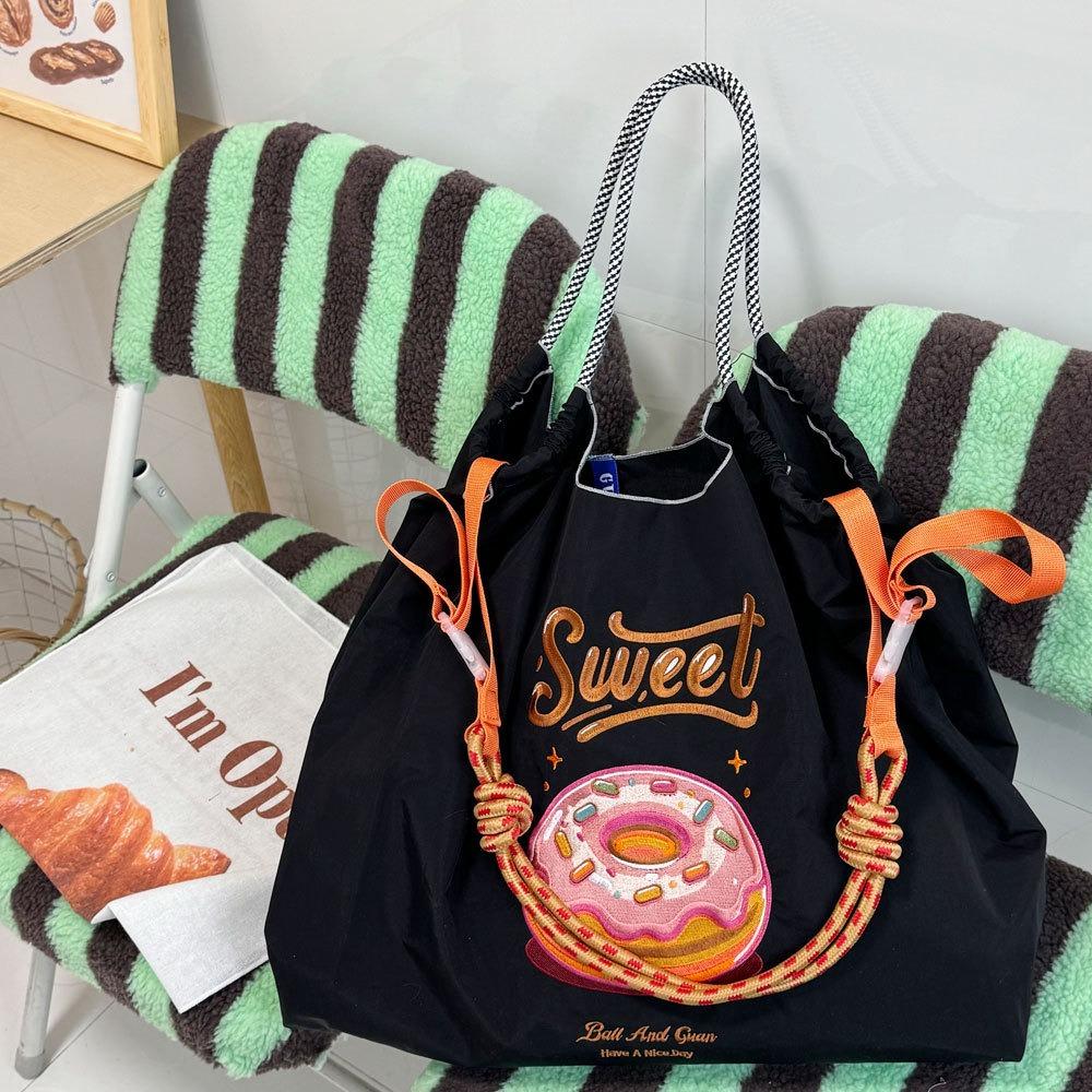 

Embroidered Shopping Bag Portable Shoulder Bag Kawaii Cute Handbag Girl 08