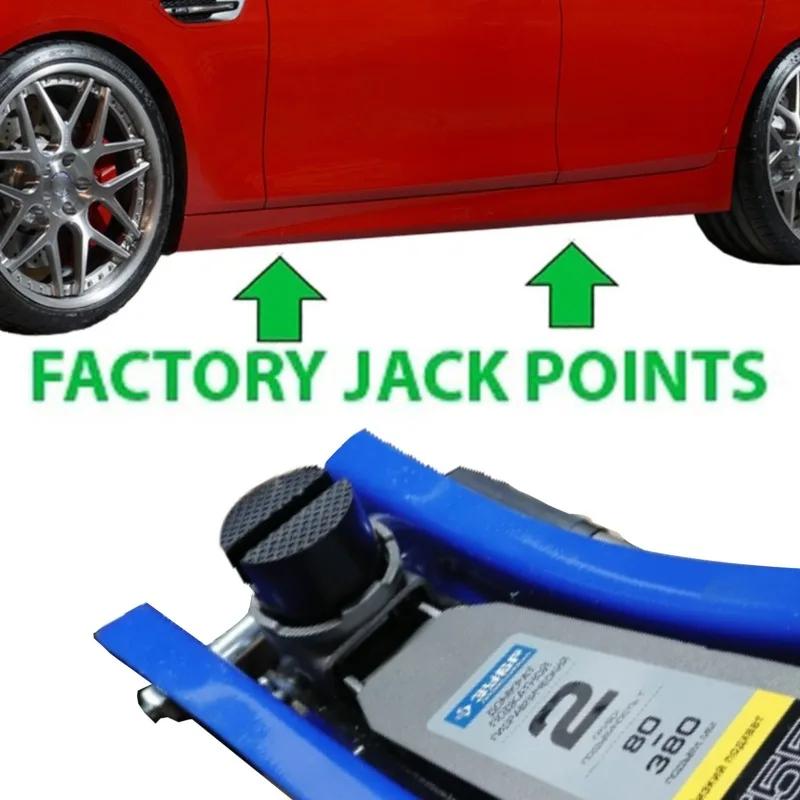 2 Stück Universeller Auto-Hebebock-Ständer Gummiunterlagen Rahmenprotektor Adapter Boden geschlitzter Auto-Wagenheber Gummiunterlage