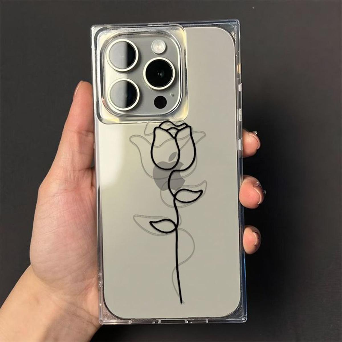 

Ice Crystal Cube Simple 15pm Mobile Phone Protective Cover Anti-fall Mobile Phone Case for Apple Four-corner Air Cushion Mobile Phone Protective Case For iPhone 17PROMAX