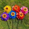 Mehrere Stile Drehende Sonnenblume PVC-Stab Stehende Rasenblume Windrad Outdoor Party Picknick Dekoration