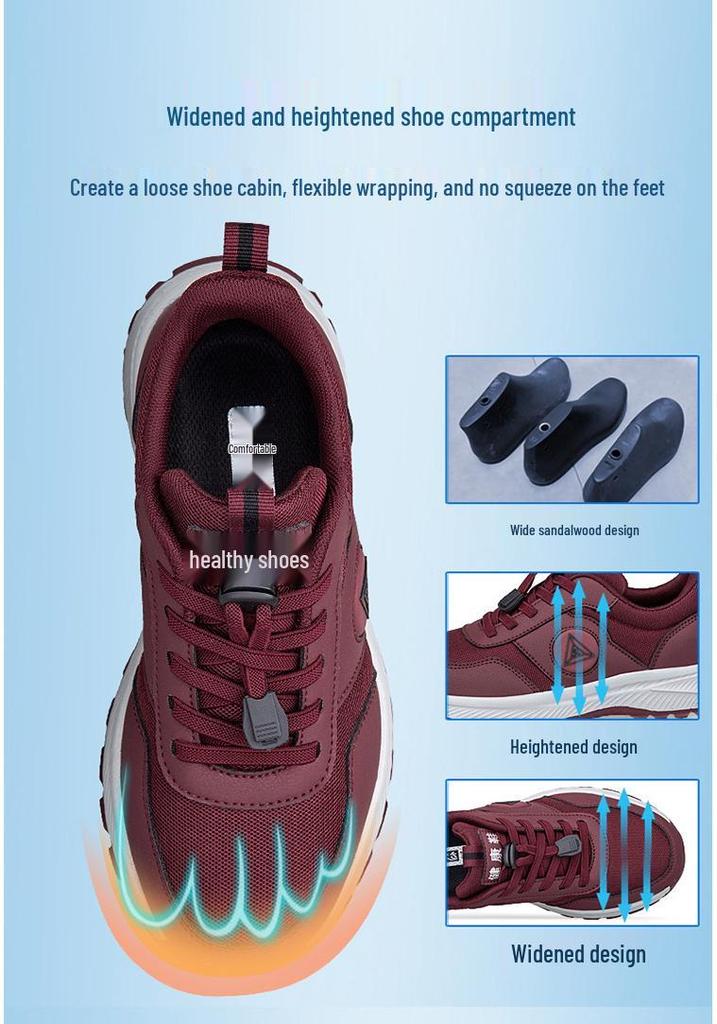 Women's Autumn Anti-Slip Walking Shoes for Middle-Aged & Elderly - Comfortable, Soft Sole Sports Shoes for Foot Support