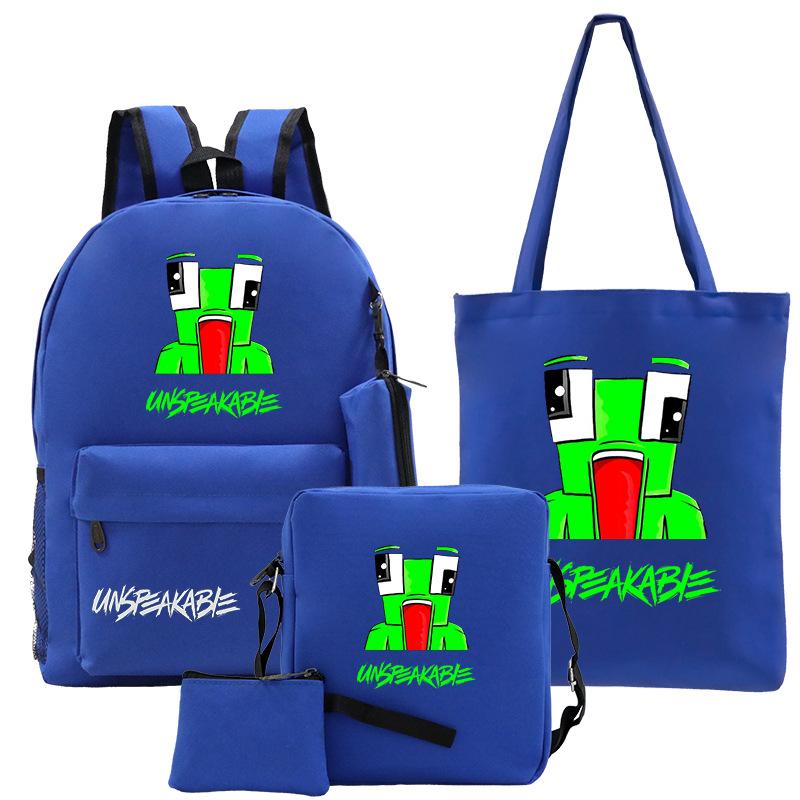Casual Backpack Five-piece Backpack + Tote Bag + Shoulder Bag + Pencil Bag + Small Money Bag 3