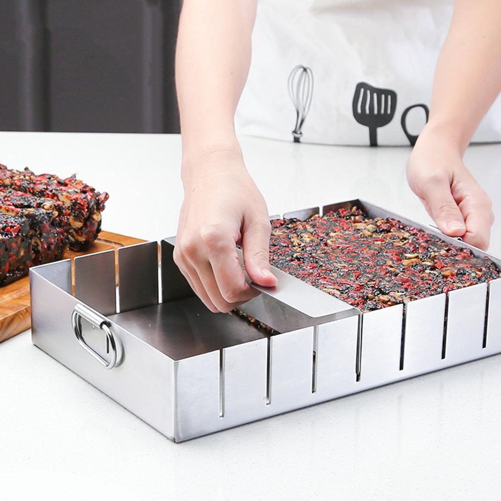 Pastry Cutting Strip Mold with Movable Bottom Plate Stainless Steel Bread Slicer