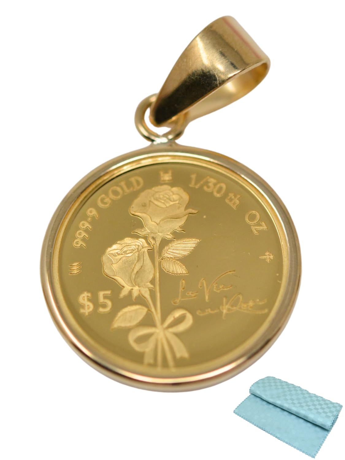 

Coin Ravian Rose Elizabeth Pendant Top oz Pure Gold 24K Frame 18K K18 18K Rose Coin Pendant Set with Polishing [Jewelry Kotobuki] 1/30 (Gift Cloth) золотий