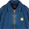 Coach FW24 Solid Color Zipper Collar Long Sleeve Denim Jacket Men Jacket Dark-Wash CV457-COK
