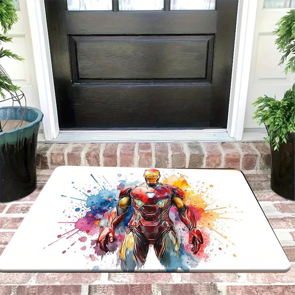 2D Flat, 1pc MARVEL Deadpool Floor Mat Suitable for Bathrooms, Bedrooms & Terraces - Anti-Slip Ultra Soft Thick with Marvel, R