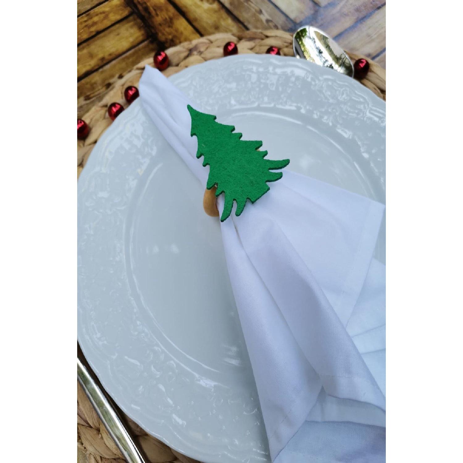 

Pine Tree Napkin Ring With 6 Wooden Rings зелёный