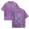 2026 T-shirt Grafica Nero Lavato Vintage Cavaliere Oscuro Gotico Metal Guerriero Schizzo Retro Fantasy Stampa Oversize Casual Manica Corta