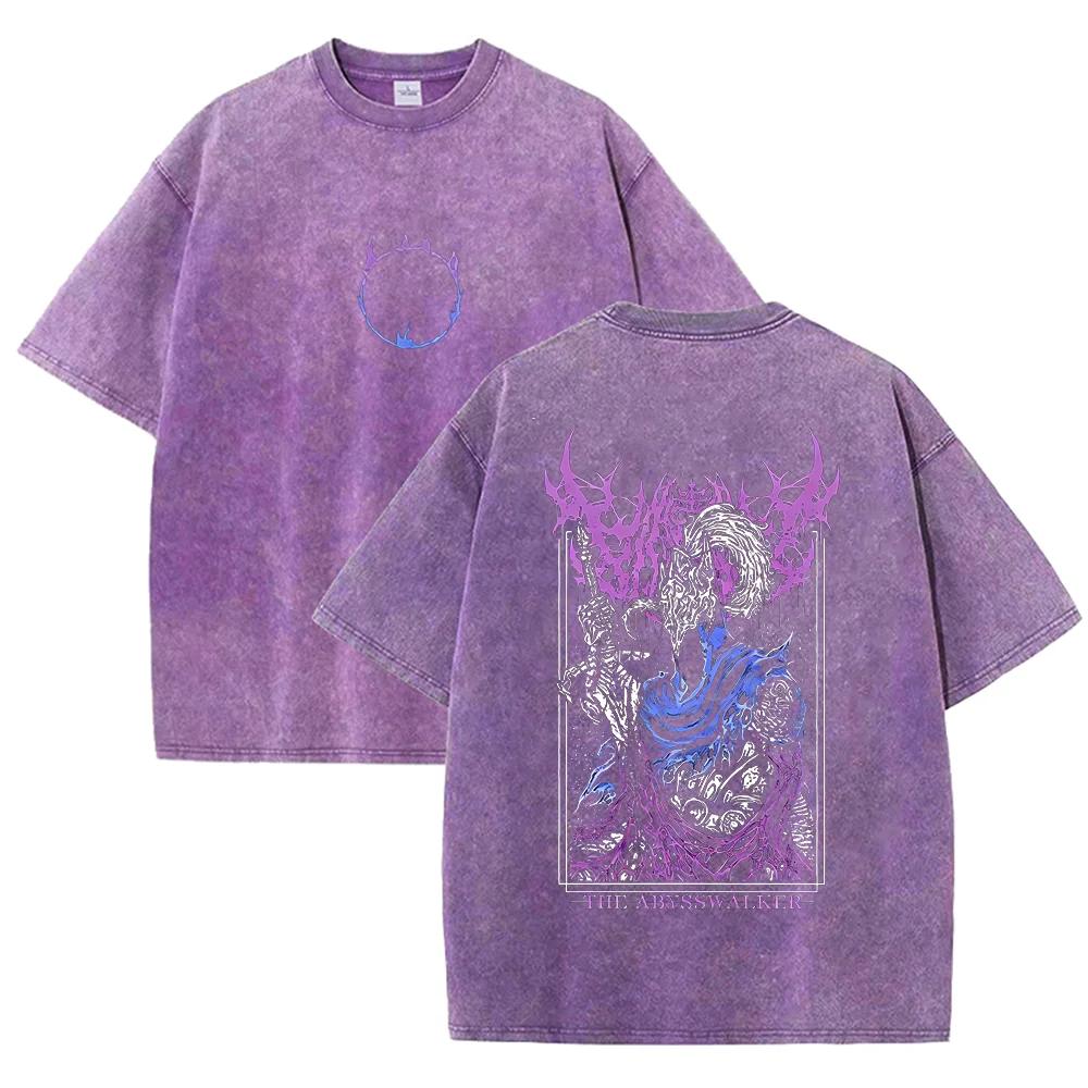 2026 T-shirt Grafica Nero Lavato Vintage Cavaliere Oscuro Gotico Metal Guerriero Schizzo Retro Fantasy Stampa Oversize Casual Manica Corta