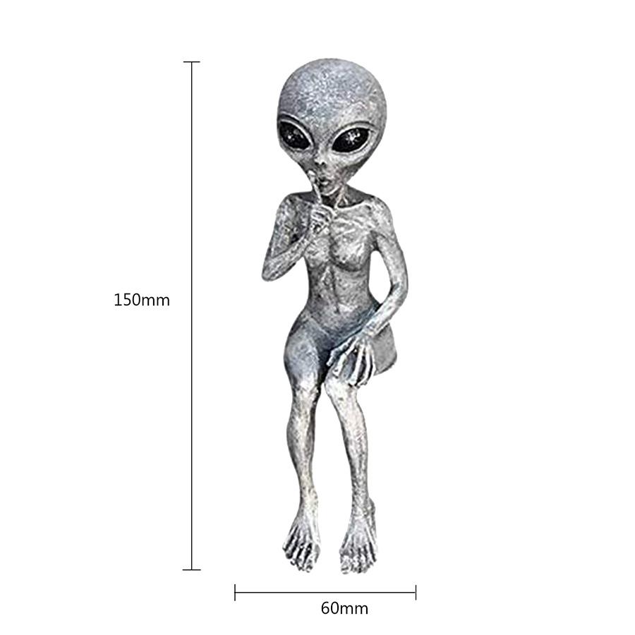 1Pcs Resin For Alien Statue Ornaments For Martians Garden Figurine Set For Home Indoor Outdoor Decoration