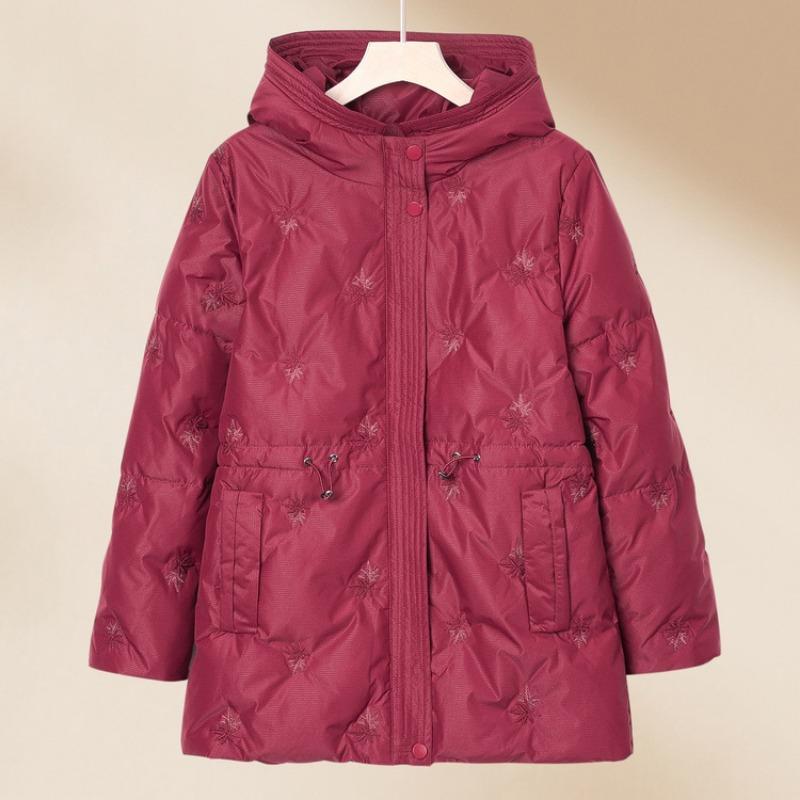 Grandma winter coat women middle-aged and old mother winter new clothes thick elderly zipper down jacket hooded