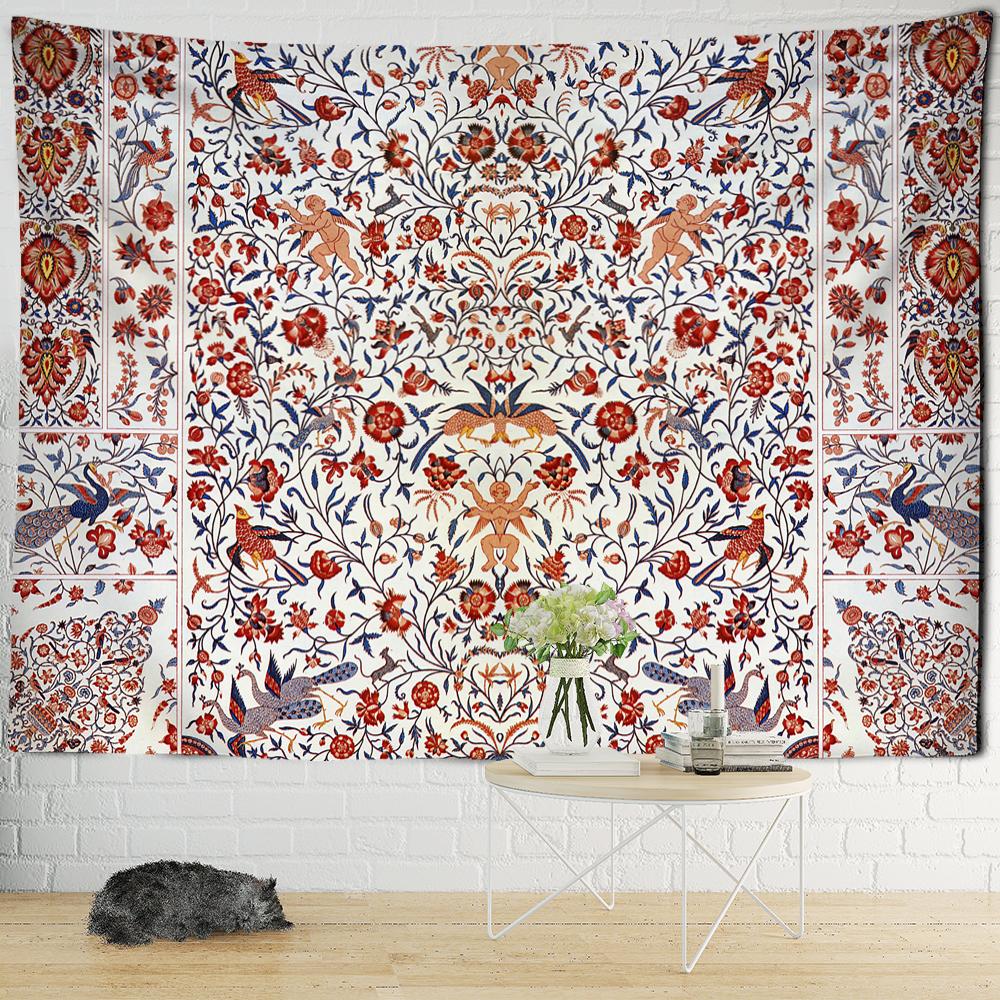 Kids European Palace Mural Tapestry Wall Hanging Psychedelic Tapez Hippie Aesthetics Room Bedroom Decor