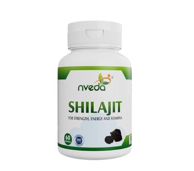 Nveda Shilajit Capsules, Ayurvedic Shilajit for Stamina & Strength, Shilajit Original Helps In Boosting Performance, Energy & Immunity 60 Capsules