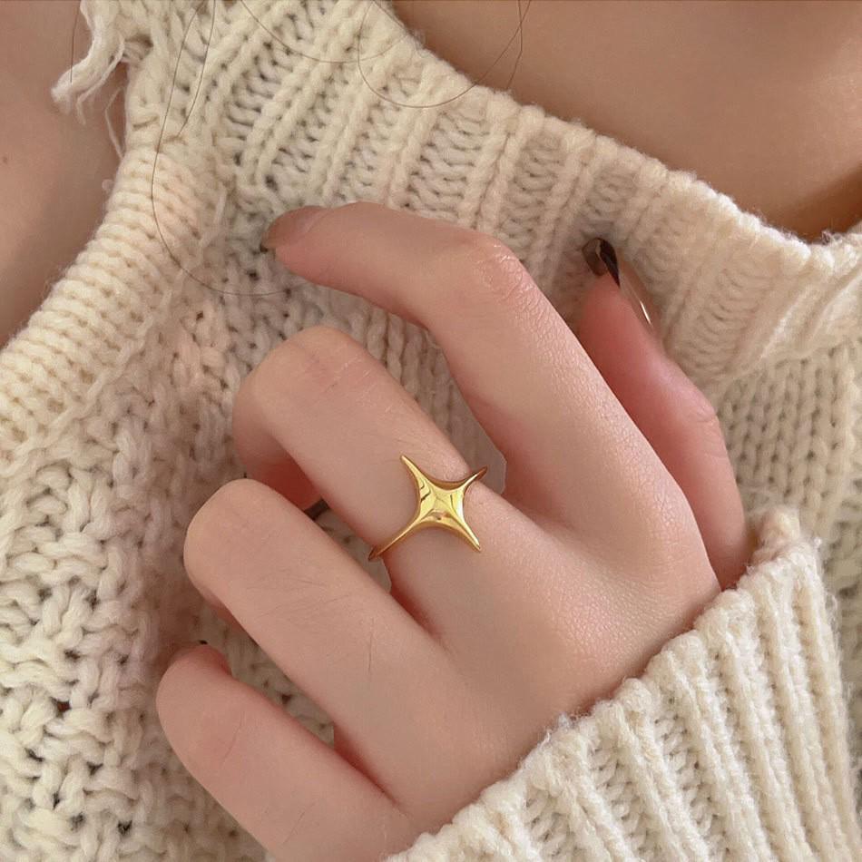 

Cross-border Rhombus Brushed Ring: European-American Style, Elegant Light Luxury Jewelry Adjustable