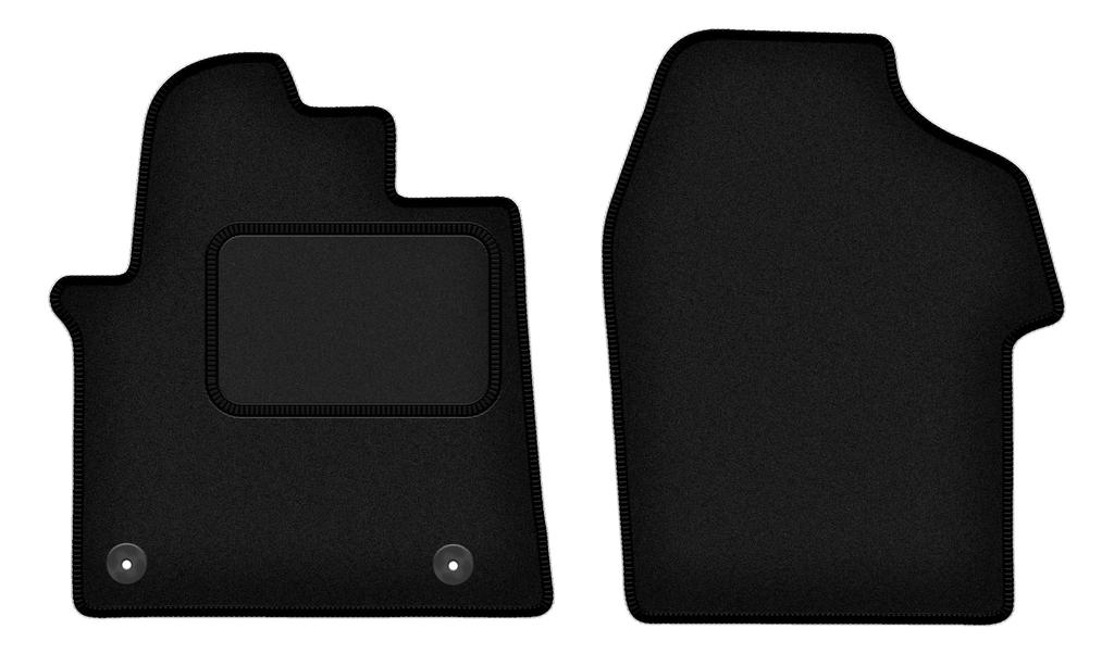 Black front floor mats for: Citroen Jumpy III delivery van (2018-)