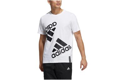 T Shirts Men's White Crew Neck Moderate Straight Fit HE7410