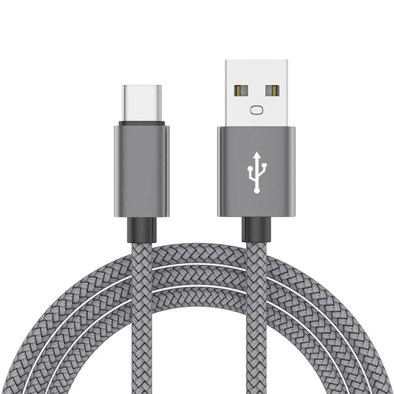 Nylon Data Cable Fast Charger USB A To Type C Charging Cable For Huawei Samsung Android Phone TypeC Charging Device 1M 2M 3M