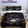 3pcs Spooky Fun with Bats Stars and Pumpkins Halloween Kuromi Bedding Set Includes Quilt Cover and Pillowcases, Suitable for All Seasons, Machine