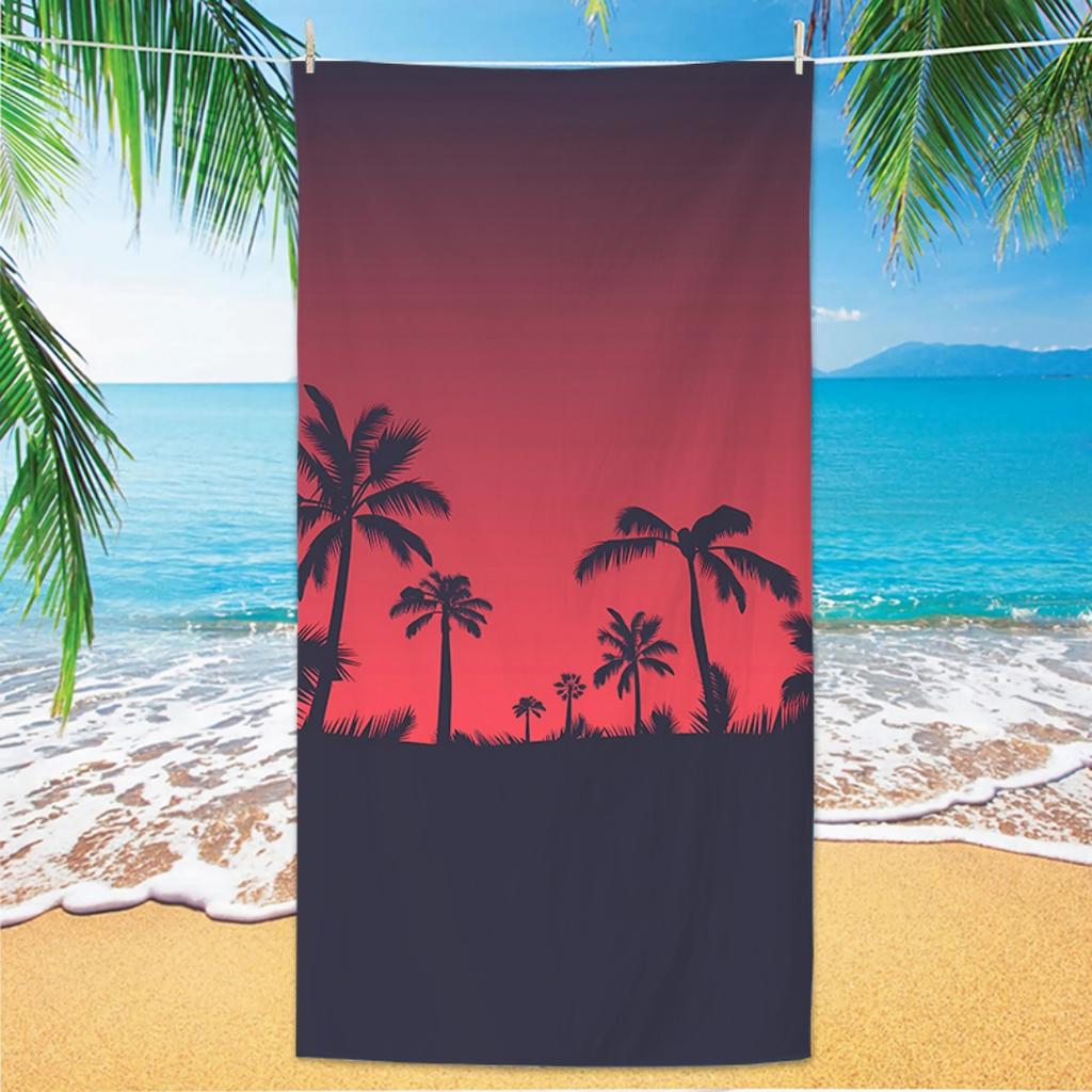 Toalla de Playa con Estampado de Palmeras, Impresión Digital Fina de Secado Rápido Anti-Arena Microfibra Ligera para Nadar, Yoga, Viajes, Gimnasio, Regalo