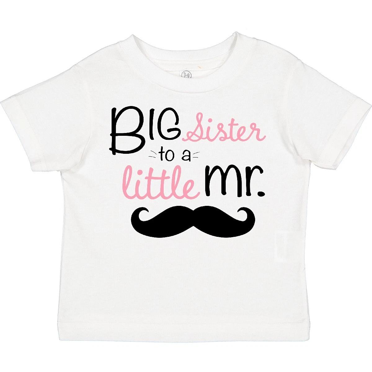 

Inktastic Big Sister To A Little Mr. Toddler kids boys T-Shirt Children Girl White Sis Kid 160