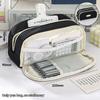 Simple Practical Large Capacity Pencil Bag Multiple Sections Storage Pencil Case School Supplies Student Stationery Gift