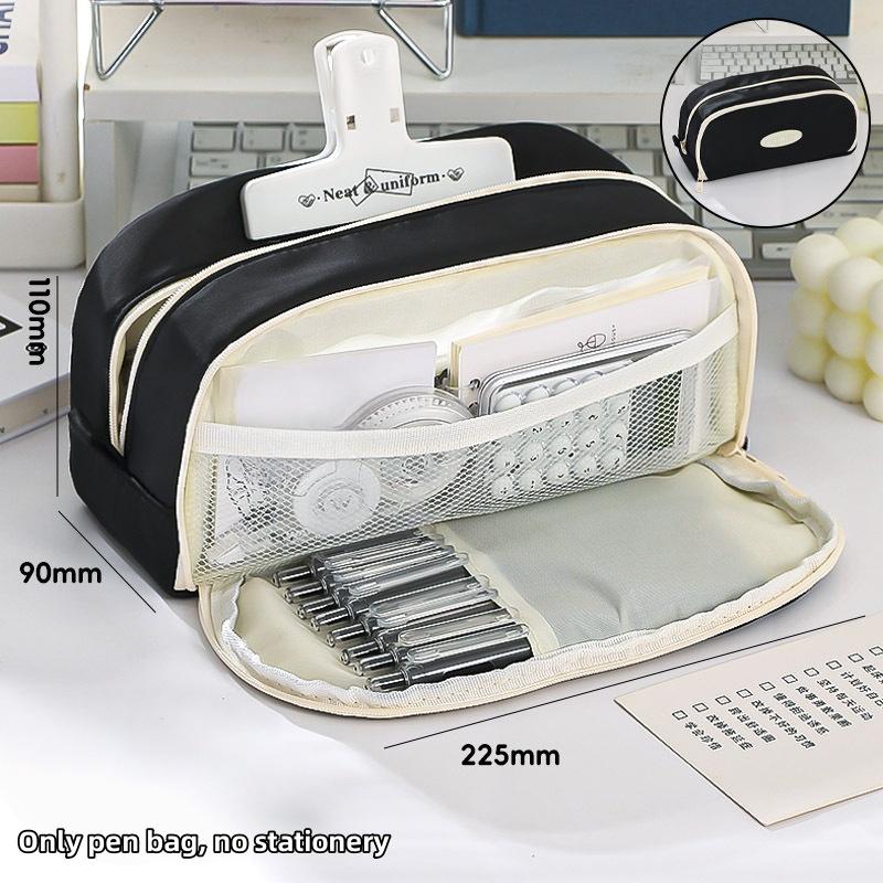 Simple Practical Large Capacity Pencil Bag Multiple Sections Storage Pencil Case School Supplies Student Stationery Gift
